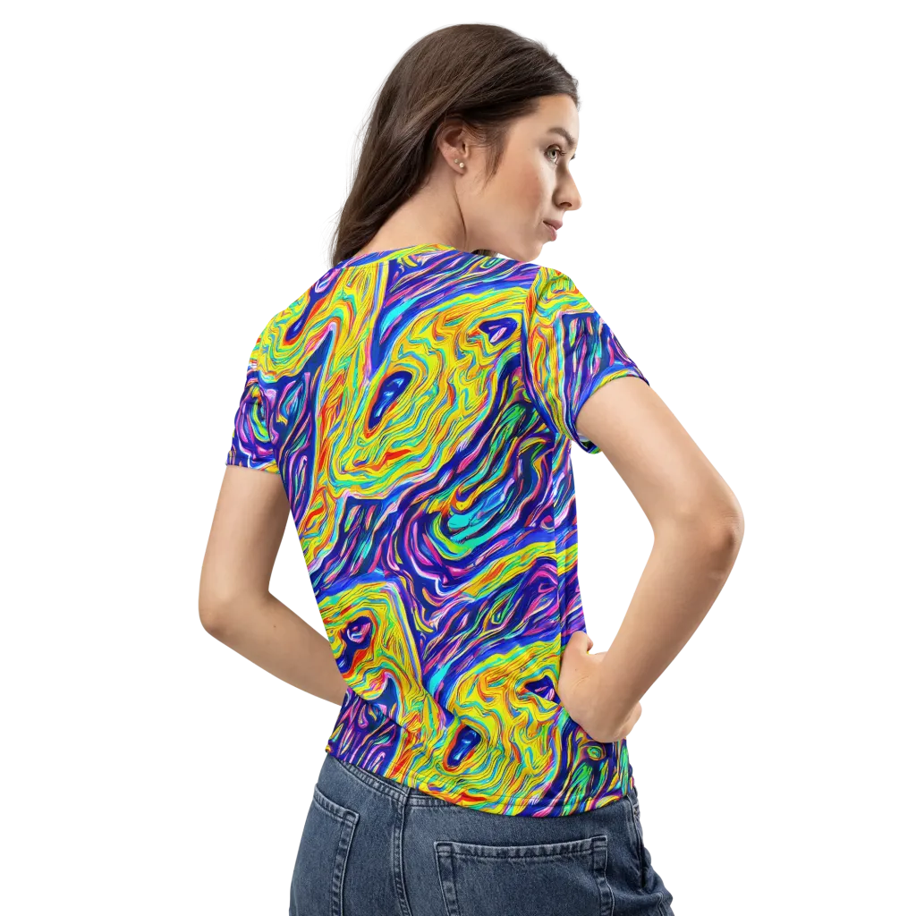 Kaleidoscope Current on Women's Crew Neck T-Shirt — Back