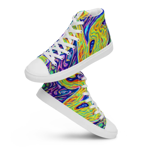 Kaleidoscope Current on a Women's High Top Canvas Shoes