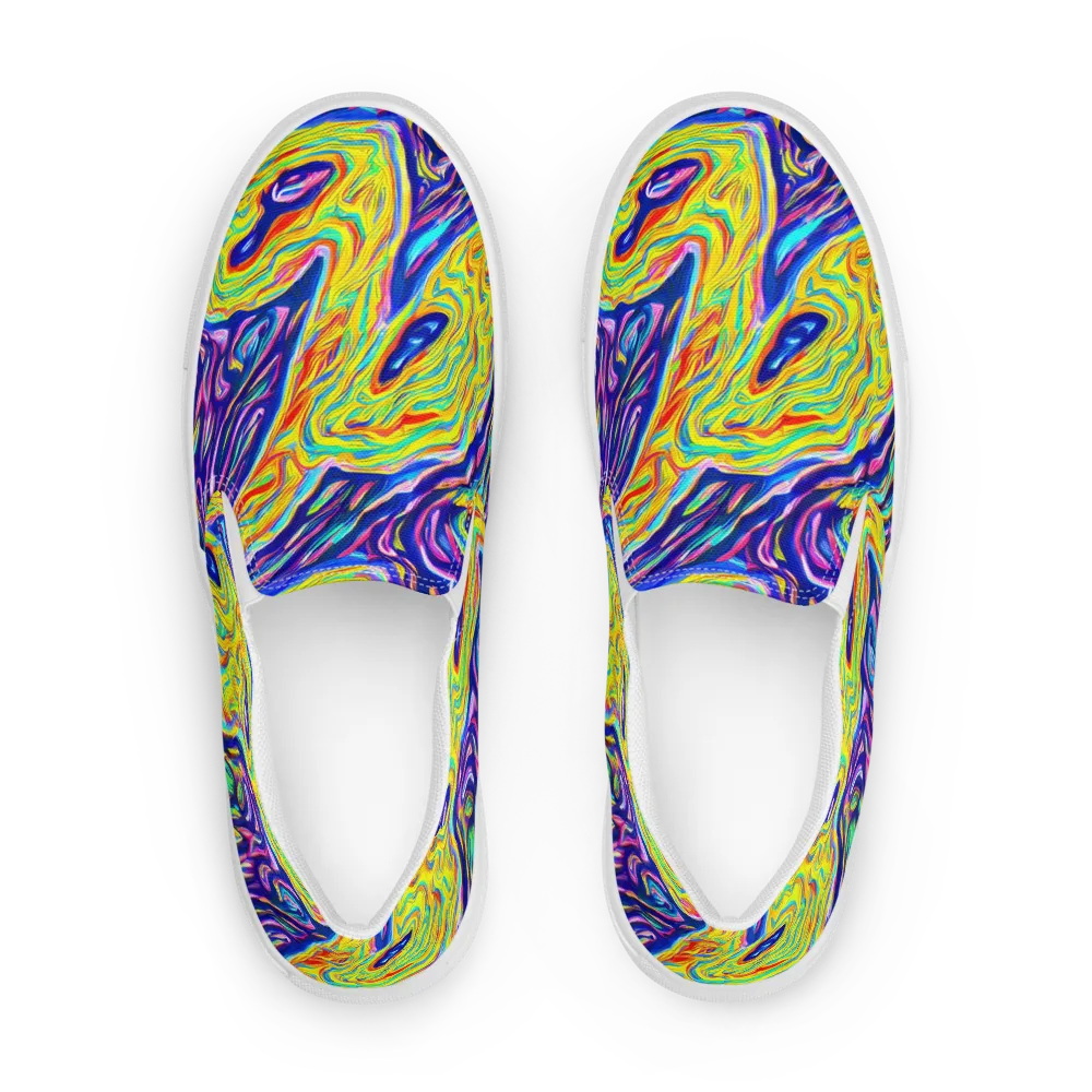 Kaleidoscope Current on Men's Slip-On Canvas Shoes — Front