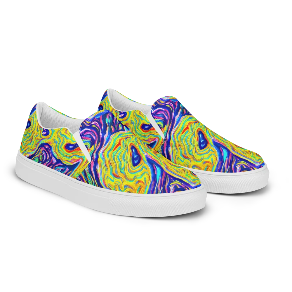 Kaleidoscope Current on Men's Slip-On Canvas Shoes — Right Front