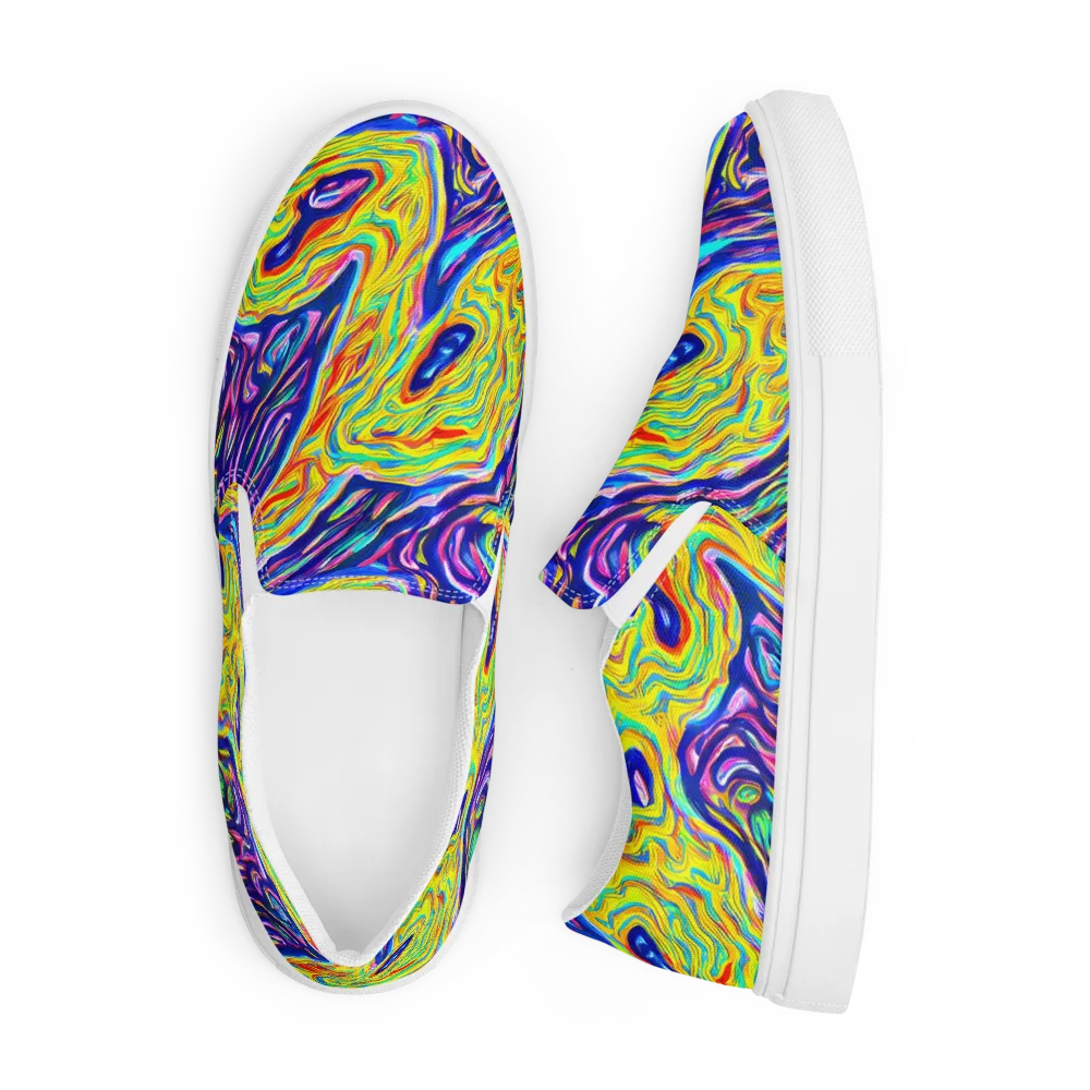 Kaleidoscope Current on Men's Slip-On Canvas Shoes — Front