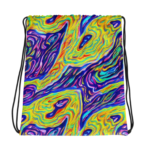 Kaleidoscope Current on a Drawstring Bag