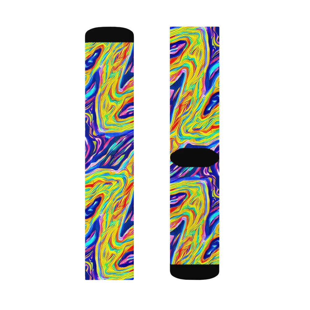 Kaleidoscope Current on Socks — Left Sock