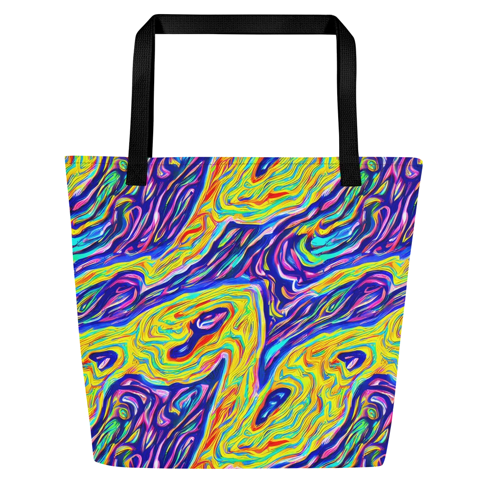 Kaleidoscope Current on Large Tote Bag W/ Pocket — Front