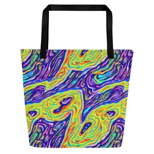 Kaleidoscope Current on a Large Tote Bag W/ Pocket