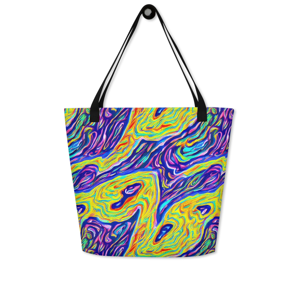 Kaleidoscope Current on Large Tote Bag W/ Pocket — Front