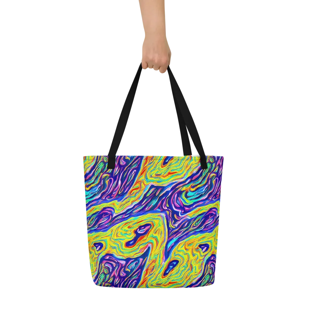 Kaleidoscope Current on Large Tote Bag W/ Pocket — Front