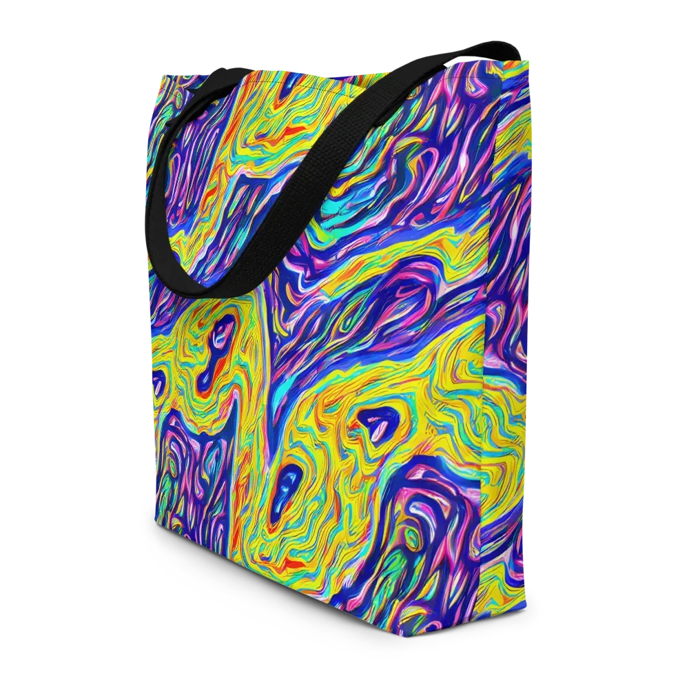 Kaleidoscope Current on Large Tote Bag W/ Pocket — Front