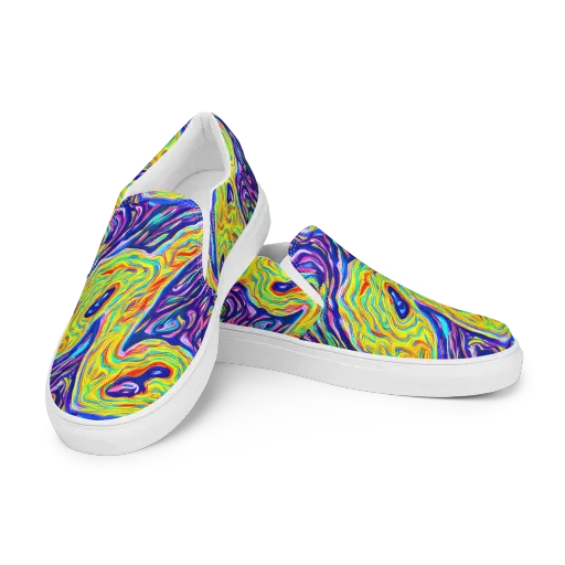 Kaleidoscope Current on a Women's Slip-On Canvas Shoes