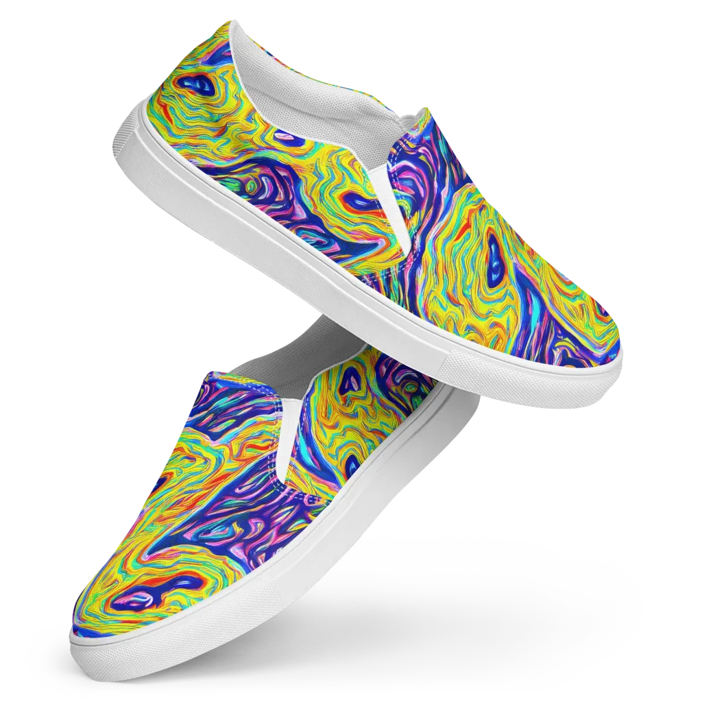 Kaleidoscope Current on Women's Slip-On Canvas Shoes — Front