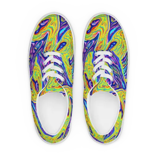Kaleidoscope Current on a Men's Lace-Up Canvas Shoes