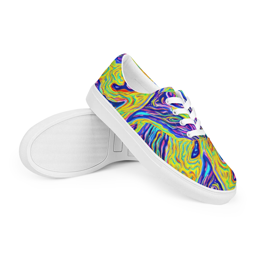 Kaleidoscope Current on Men's Lace-Up Canvas Shoes — Right Front