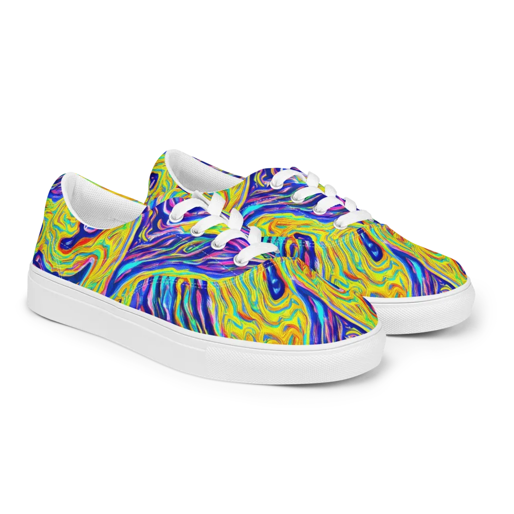 Kaleidoscope Current on Men's Lace-Up Canvas Shoes — Right Front