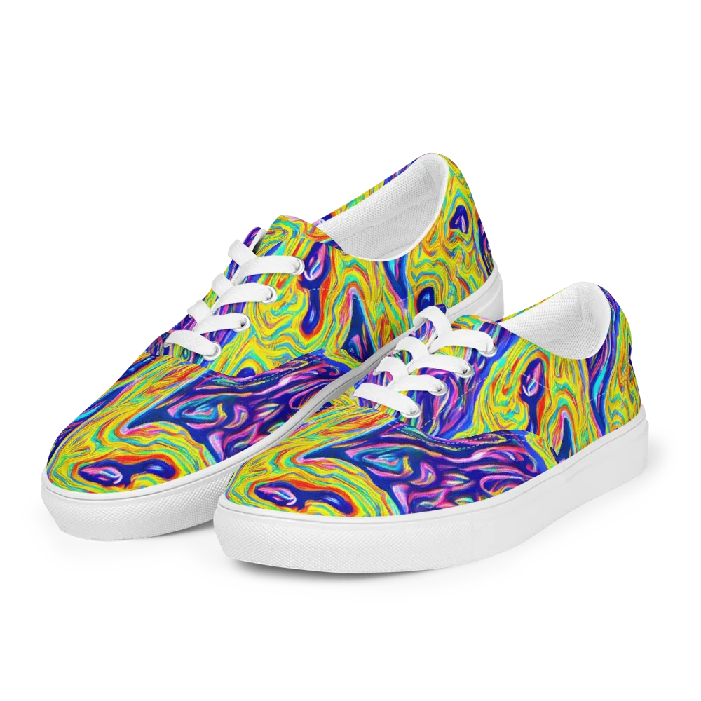 Kaleidoscope Current on Men's Lace-Up Canvas Shoes — Left Front