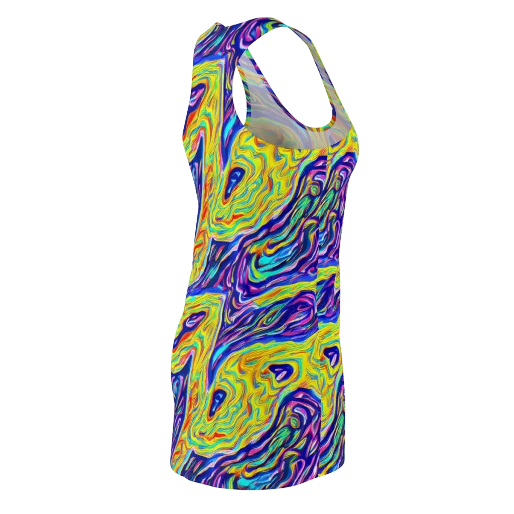 Kaleidoscope Current on Racerback Dress — Back Side