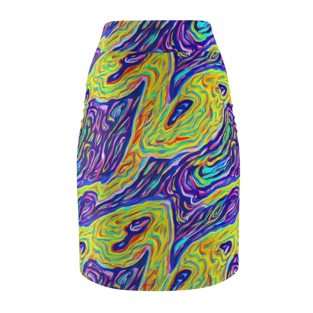 Kaleidoscope Current on Pencil Skirt — Back