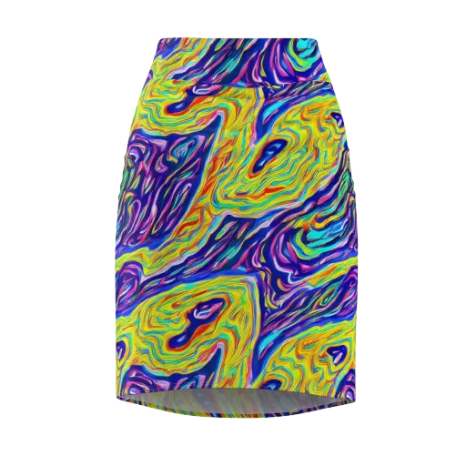Kaleidoscope Current on a Pencil Skirt