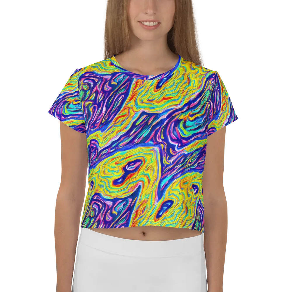 Kaleidoscope Current on Crop Tee — Front