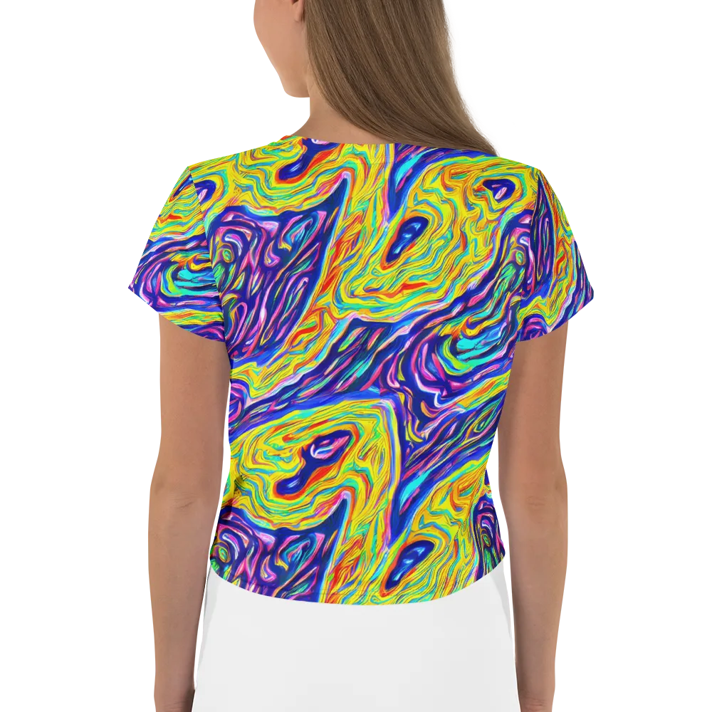 Kaleidoscope Current on Crop Tee — Back