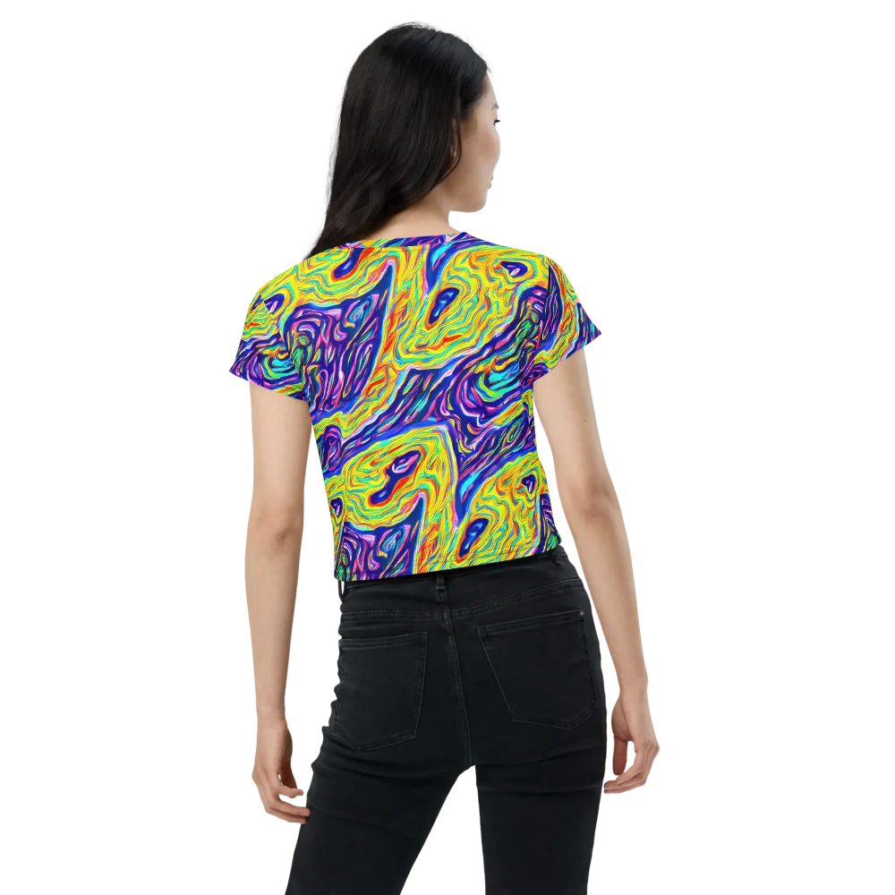 Kaleidoscope Current on Crop Tee — Back