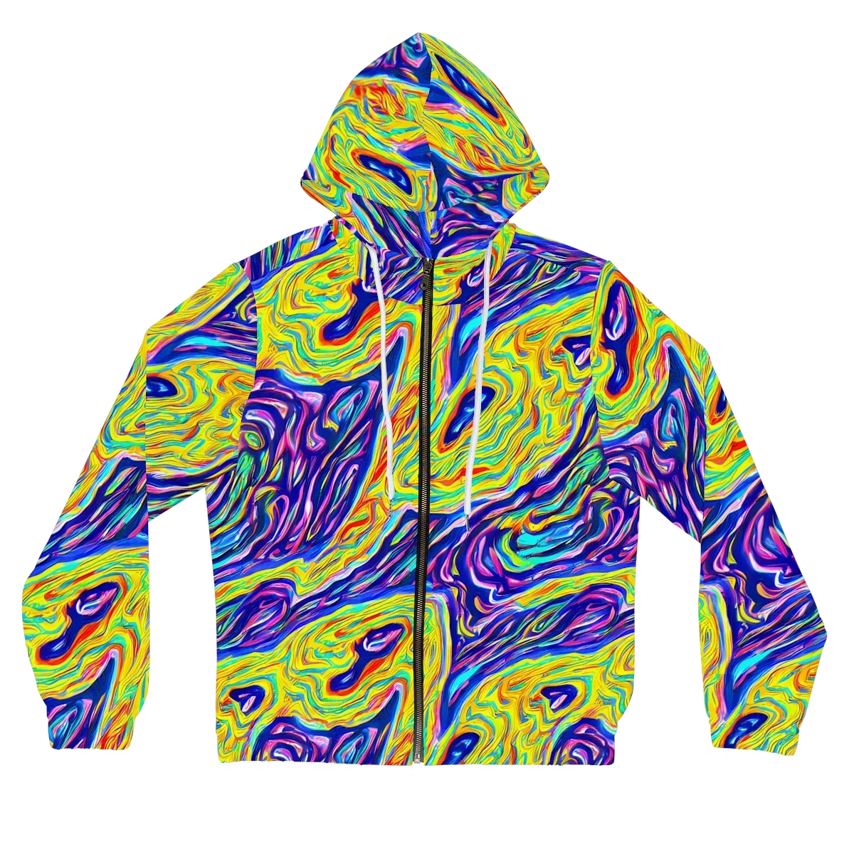 Kaleidoscope Current on Women's Full-Zip Hoodie — Front
