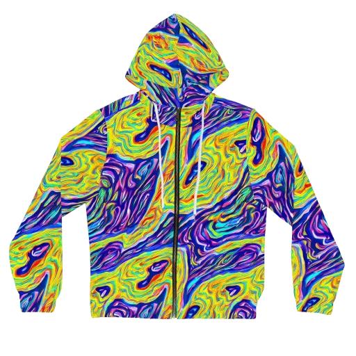 Kaleidoscope Current on a Women's Full-Zip Hoodie