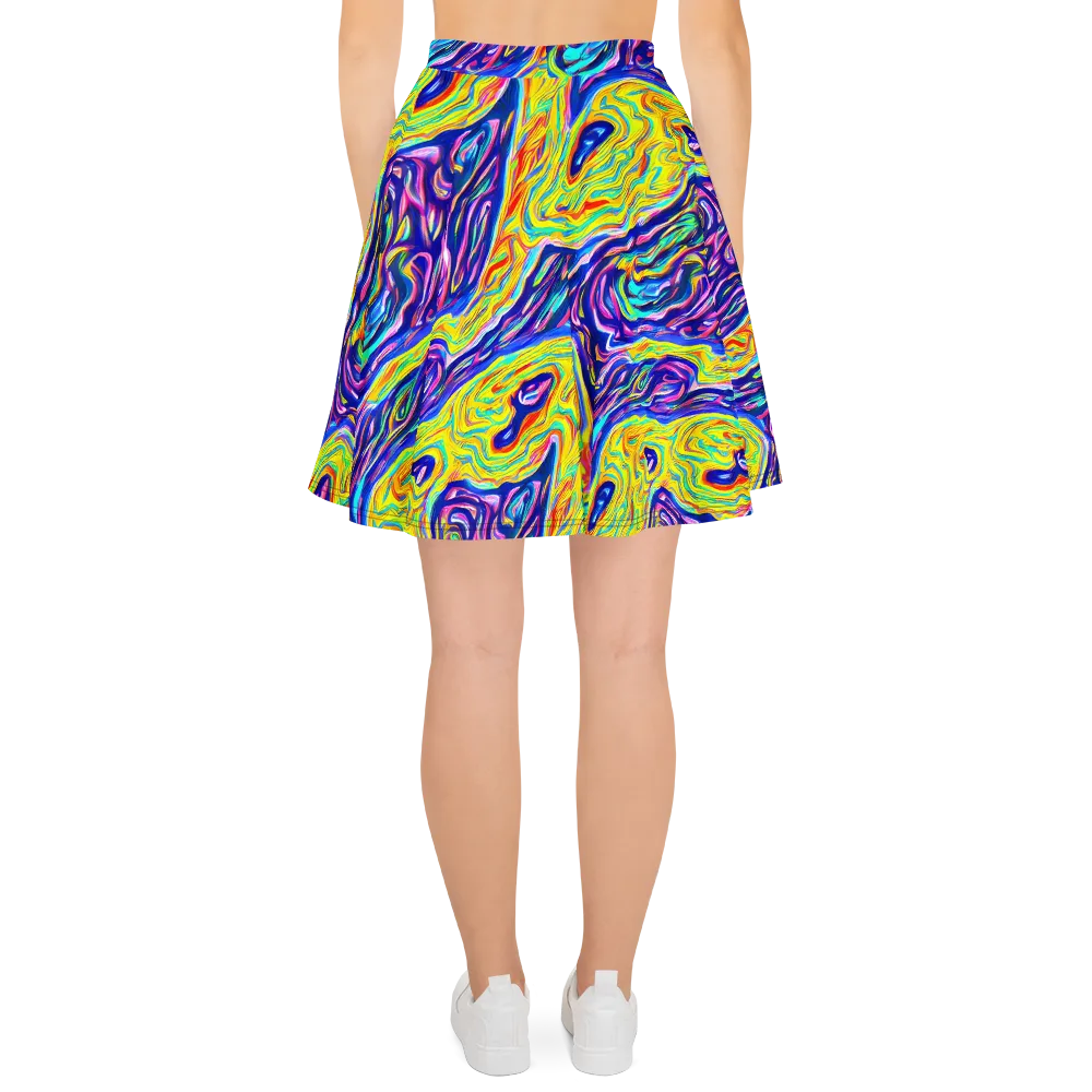 Kaleidoscope Current on Skater Skirt — Back