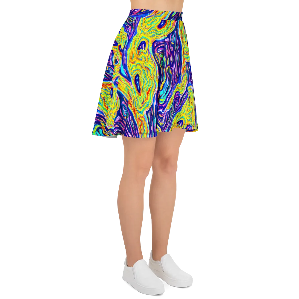 Kaleidoscope Current on Skater Skirt — Right