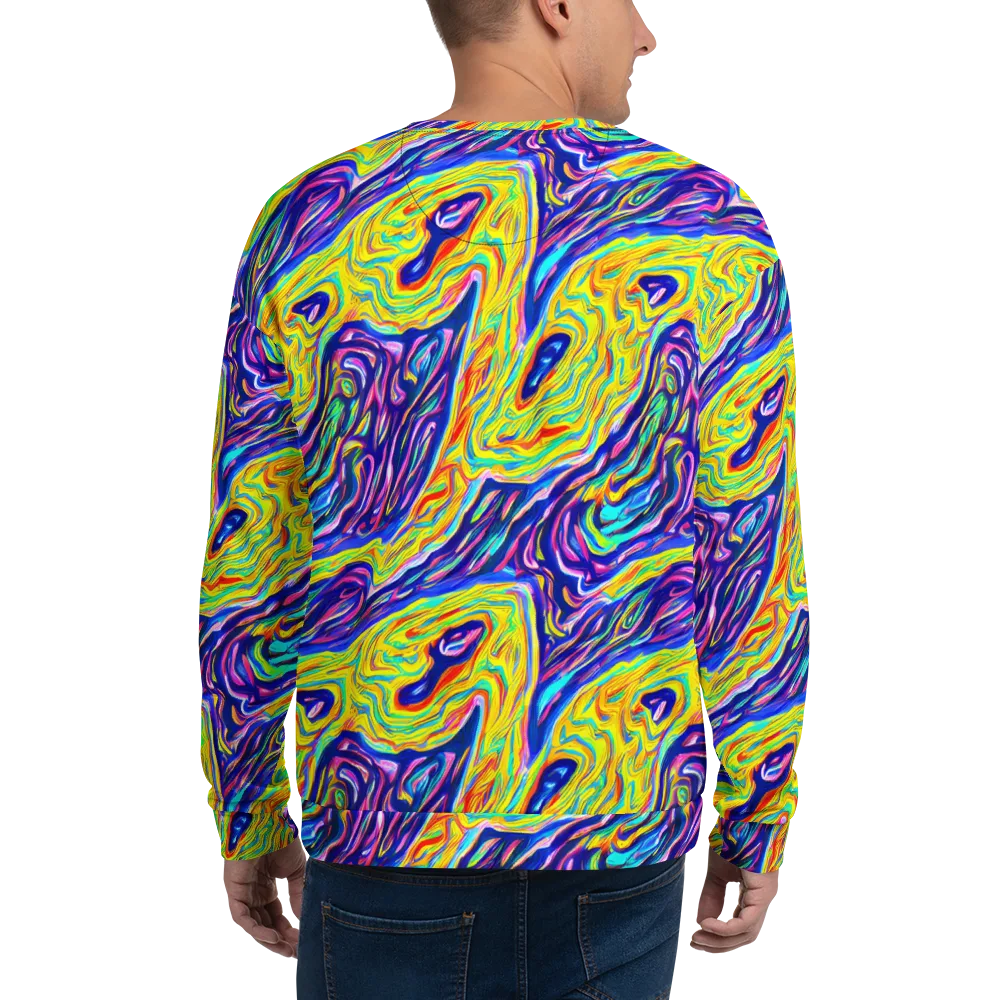 Kaleidoscope Current on Sweatshirt — Back