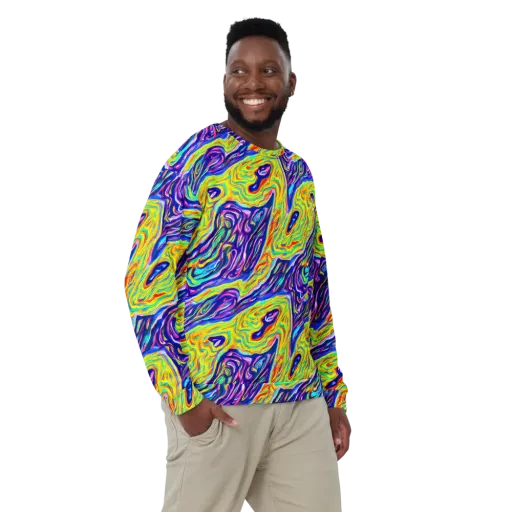 Kaleidoscope Current on a Sweatshirt