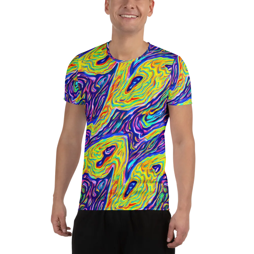 Kaleidoscope Current on Men's Athletic T-Shirt — Front