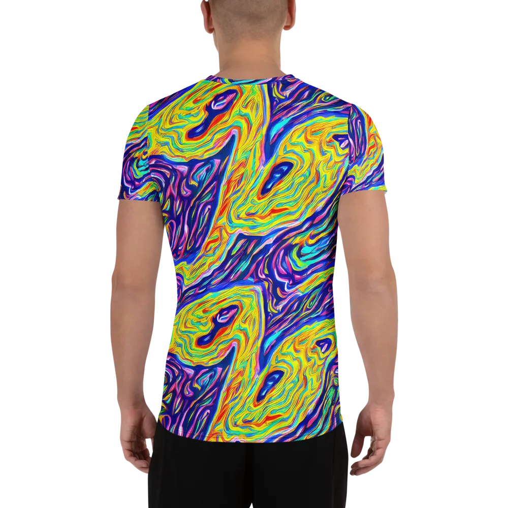 Kaleidoscope Current on Men's Athletic T-Shirt — Back