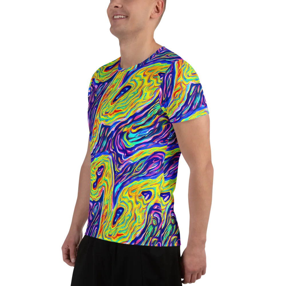 Kaleidoscope Current on Men's Athletic T-Shirt — Left