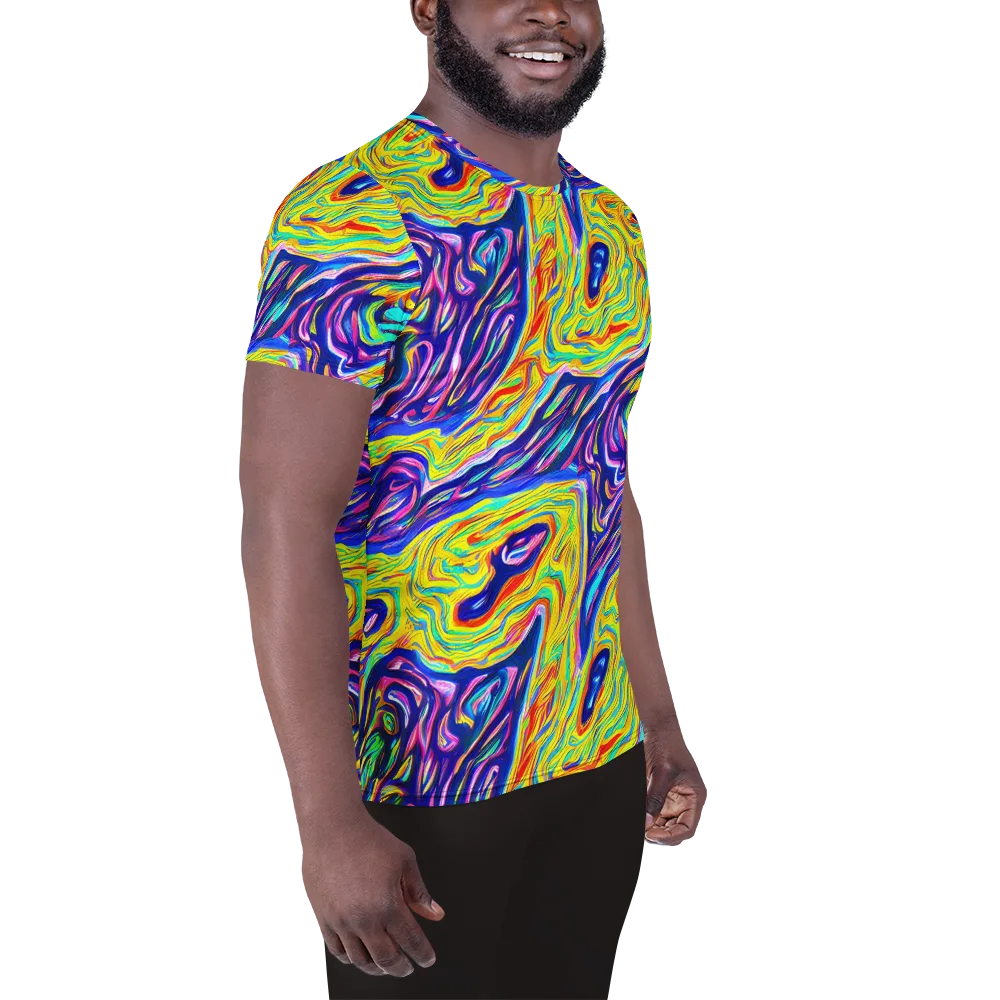Kaleidoscope Current on Men's Athletic T-Shirt — Right