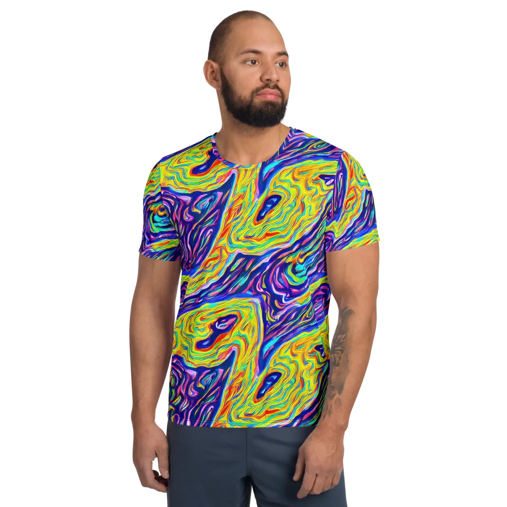 Kaleidoscope Current on Men's Athletic T-Shirt — Front