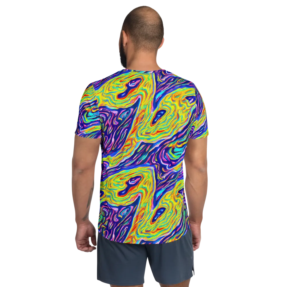 Kaleidoscope Current on Men's Athletic T-Shirt — Back