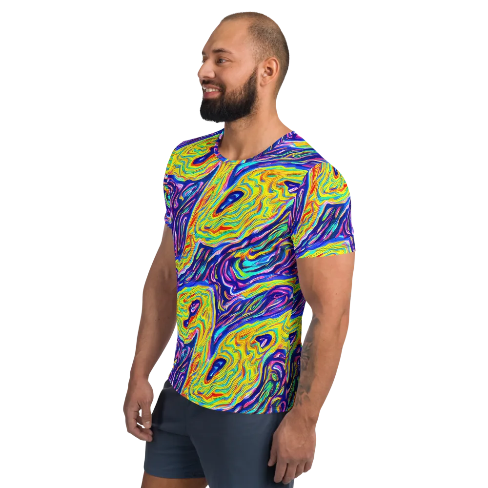 Kaleidoscope Current on Men's Athletic T-Shirt — Left