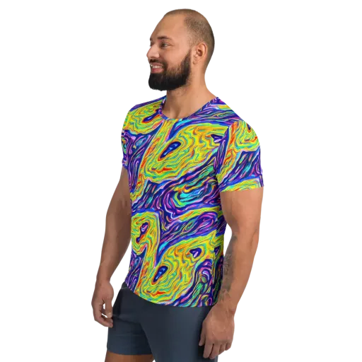 Kaleidoscope Current on a Men's Athletic T-Shirt