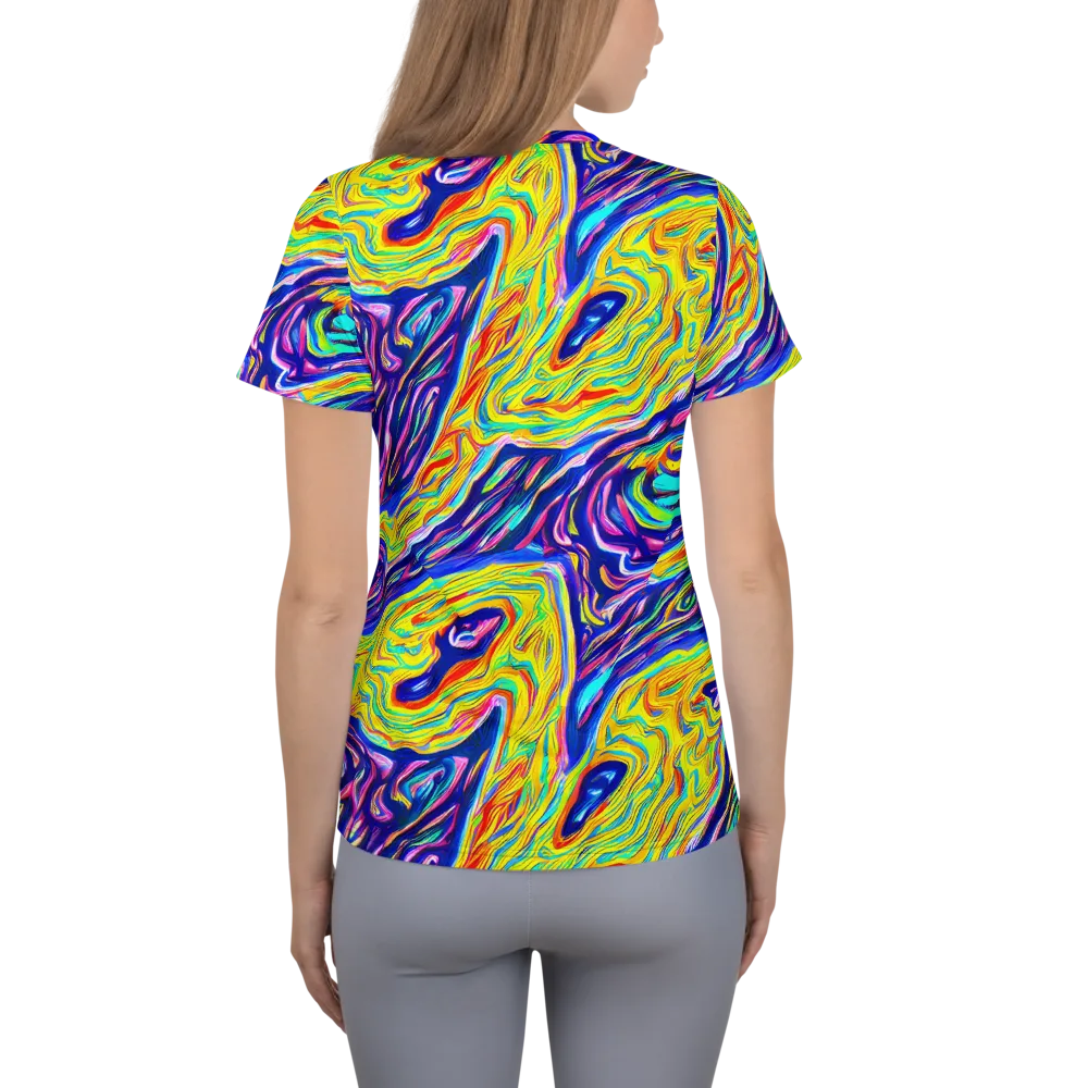 Kaleidoscope Current on Women's Athletic T-Shirt — Back