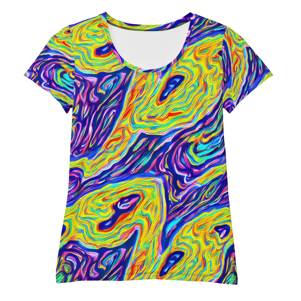 Kaleidoscope Current on Women's Athletic T-Shirt — Front