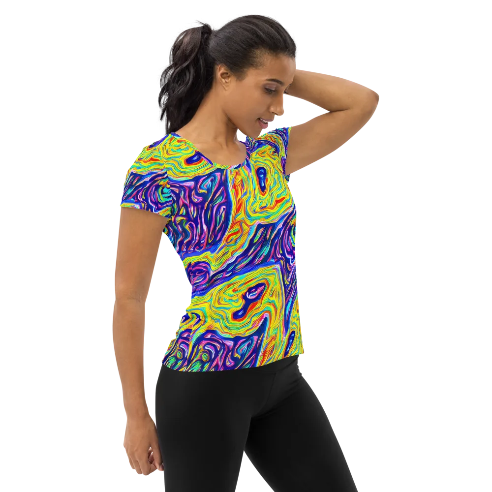 Kaleidoscope Current on Women's Athletic T-Shirt — Right