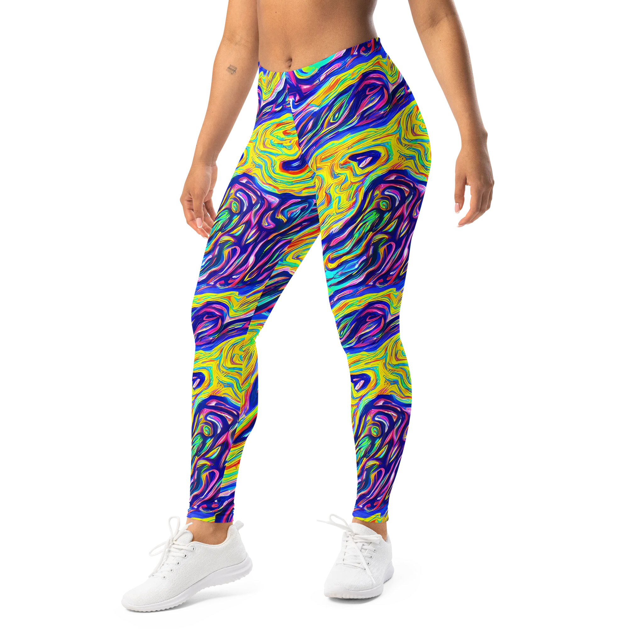 Kaleidoscope Current on Leggings — Left Front