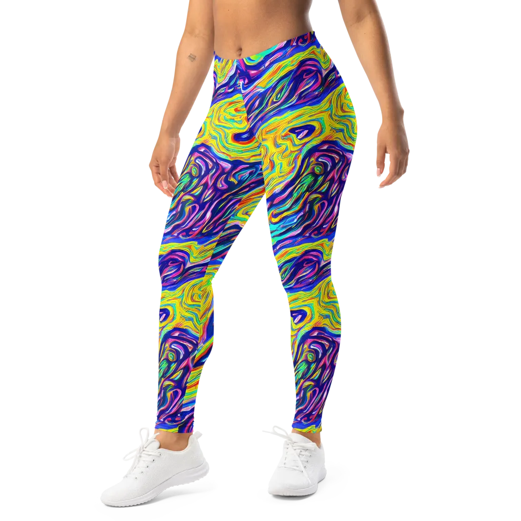 Kaleidoscope Current on Leggings — Left Front