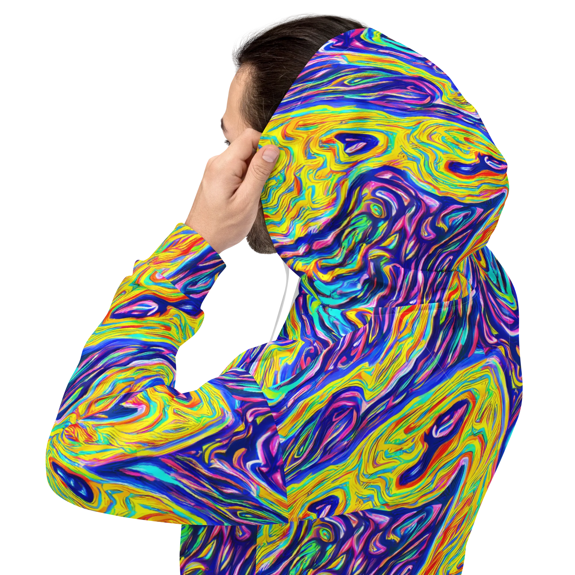 Kaleidoscope Current on Hoodie — Back