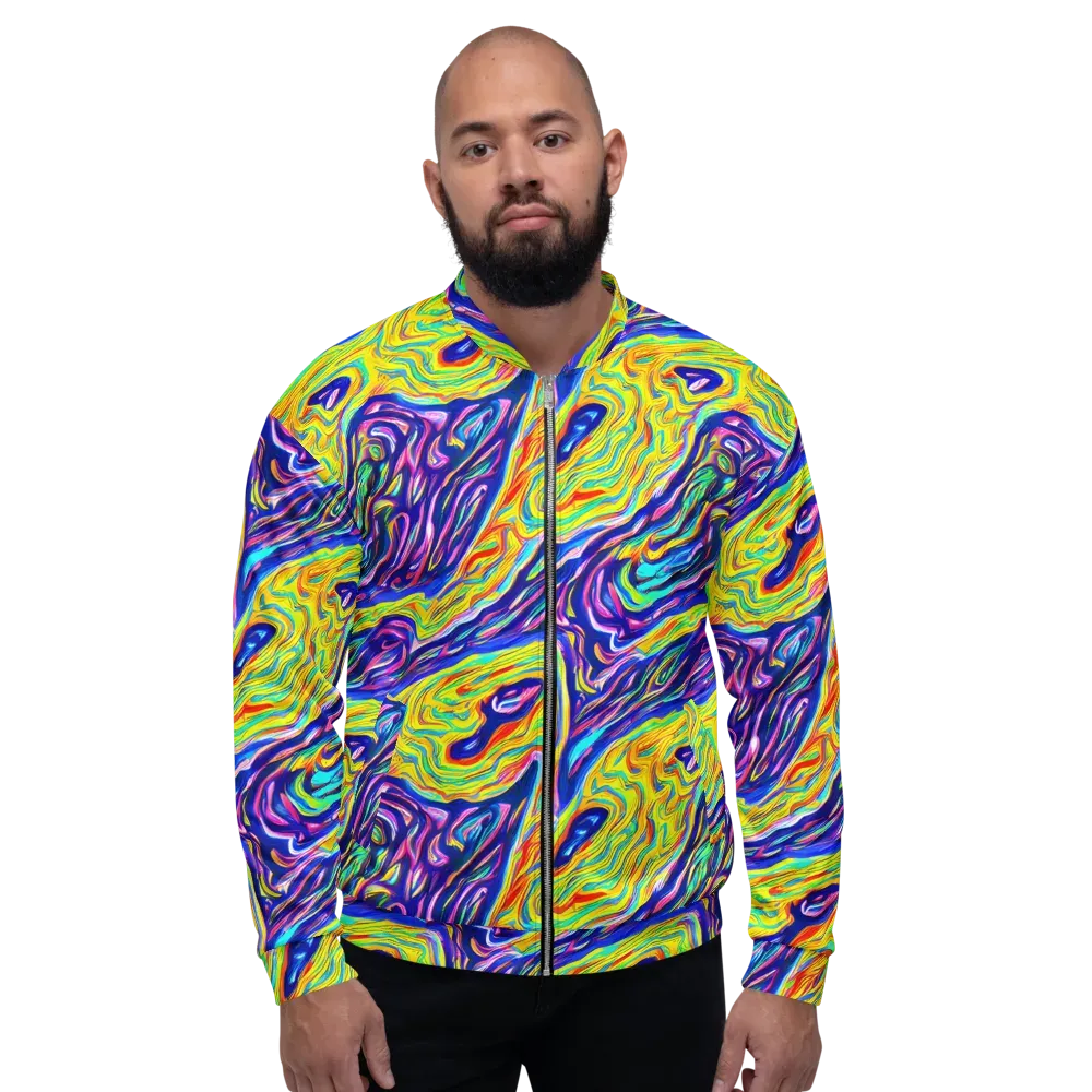 Kaleidoscope Current on Bomber Jacket — Front