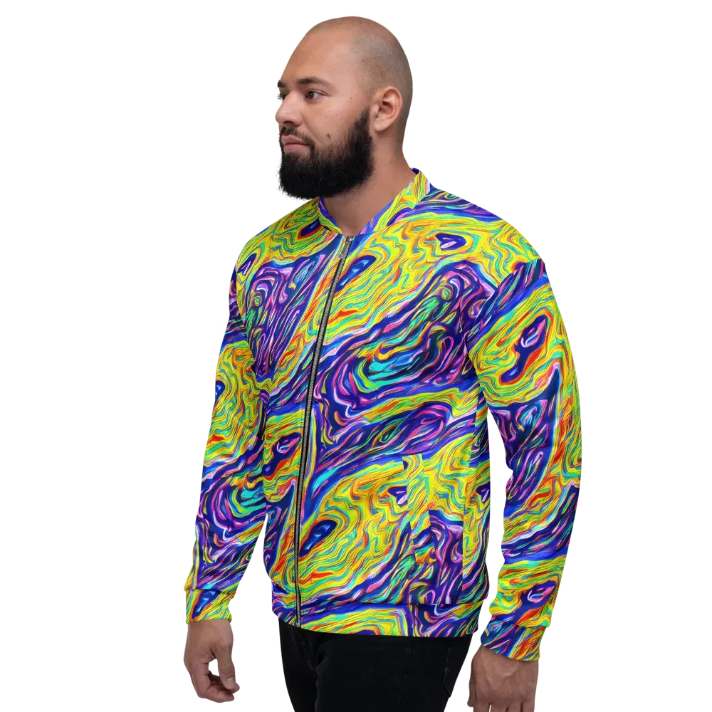 Kaleidoscope Current on Bomber Jacket — Left