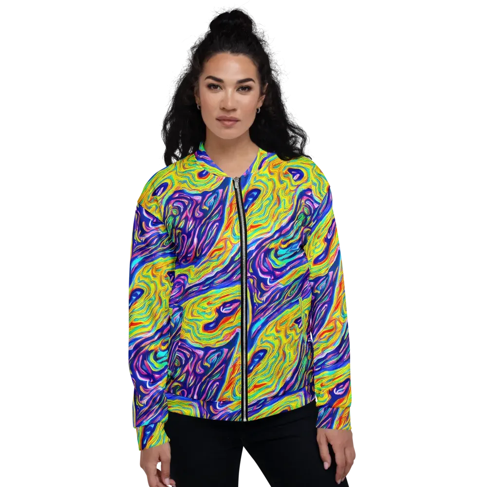 Kaleidoscope Current on Bomber Jacket — Front