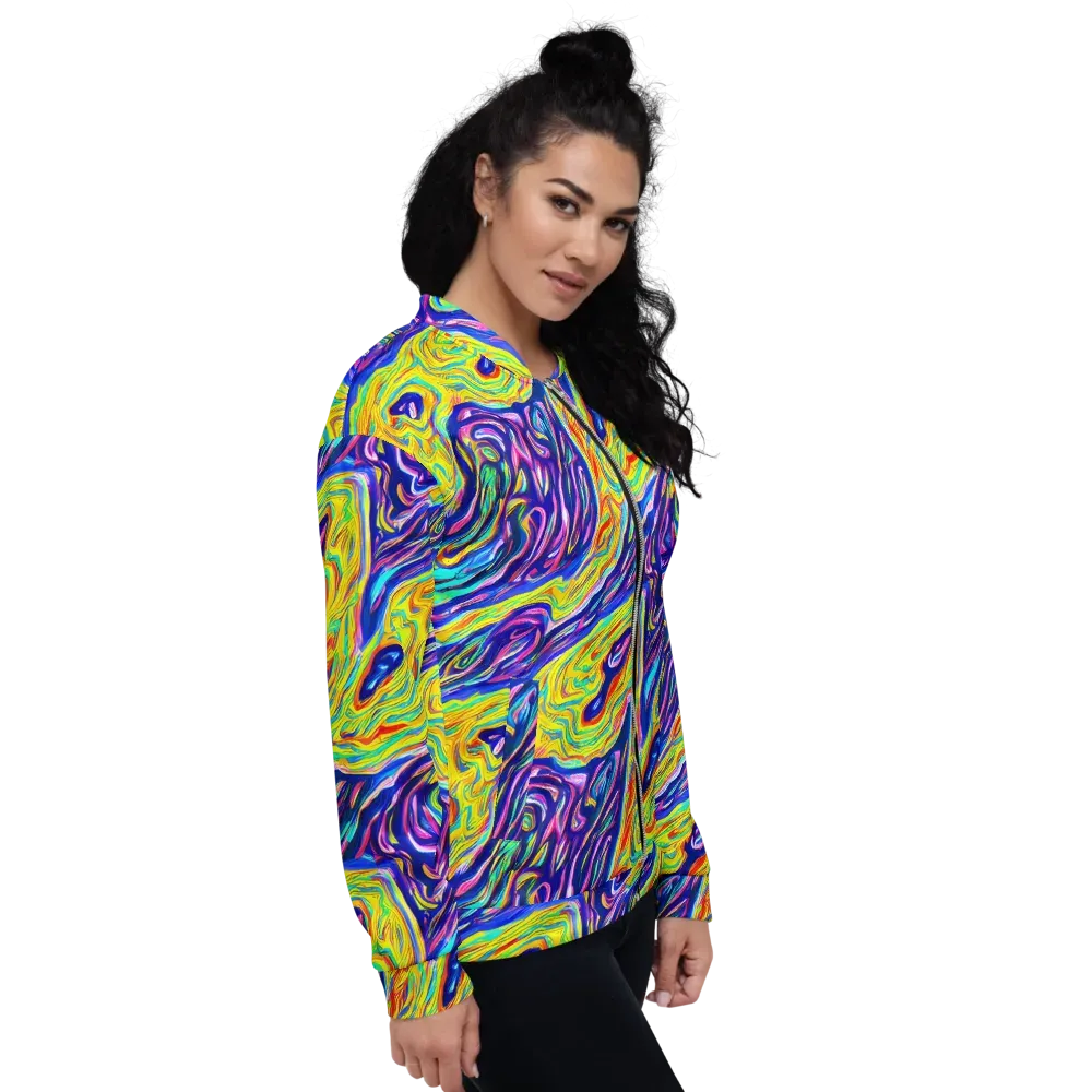 Kaleidoscope Current on Bomber Jacket — Right