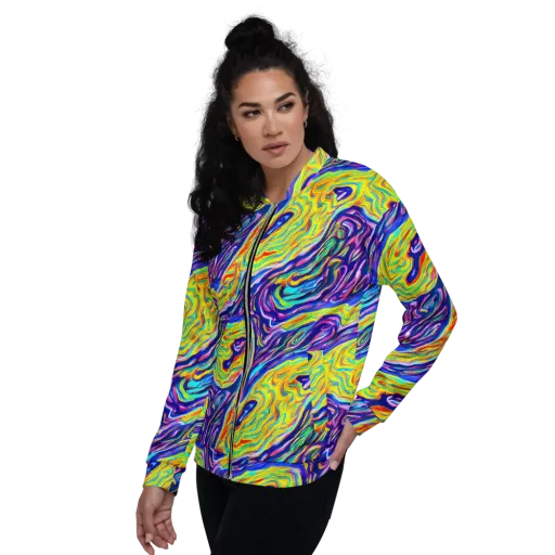 Kaleidoscope Current on a Bomber Jacket