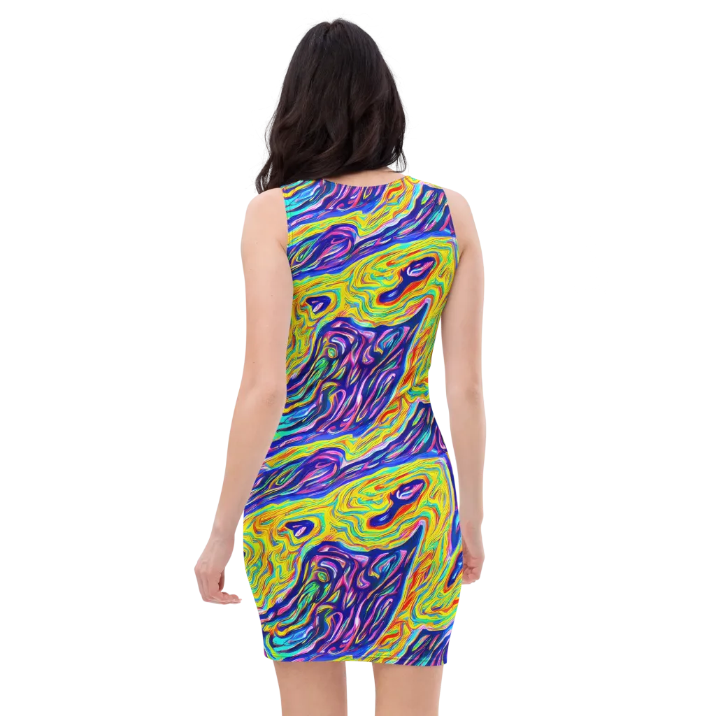 Kaleidoscope Current on Bodycon Dress — Back